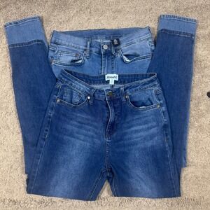 Lot of 2 Womens Skinny Jeans High Rise Blue Wash Size 28 Denim Casual Abound H&M